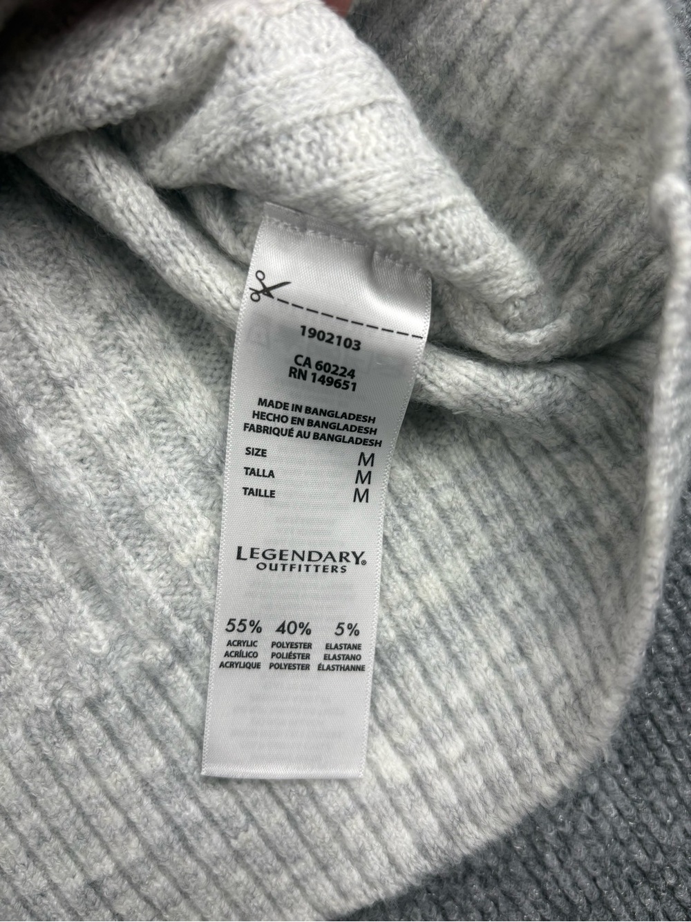 Legendary Outfitters Women's Cozy Cable Knit Sweater, Light Heather Gray, M New - Picture 7 of 8